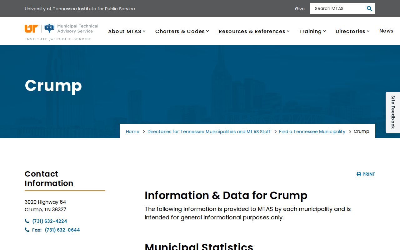 Crump criminal records City Hall contact details