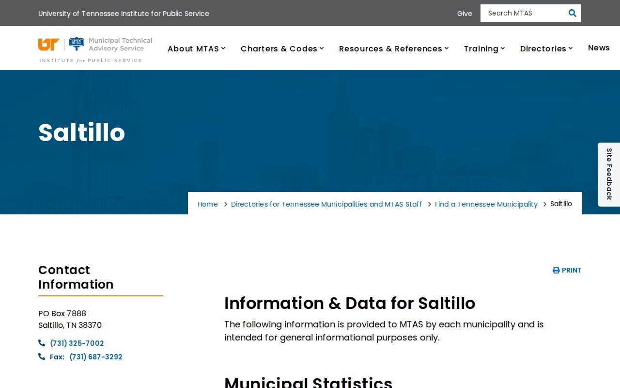 Saltillo criminal records Town Hall contact profile